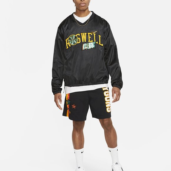 Nike Roswell Rayguns Basketball Top Long Sleeve Warm-Up Black Gold CW7733-010 - Picture 2 of 7